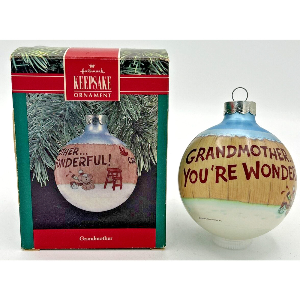 1990 Hallmark Grandmother Glass Ornament SKUU17